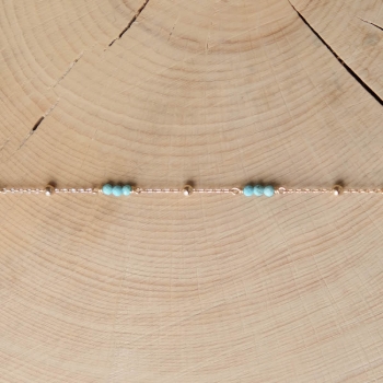 bracelet chaîne perlée pierres turquoise
