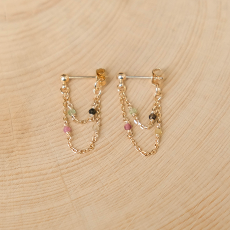 Boucles d'oreilles Cécilia double - Tourmaline