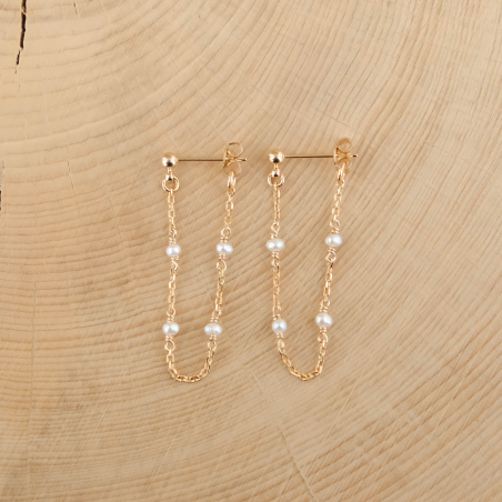 Boucles d'oreilles Cécilia longues - Blanc