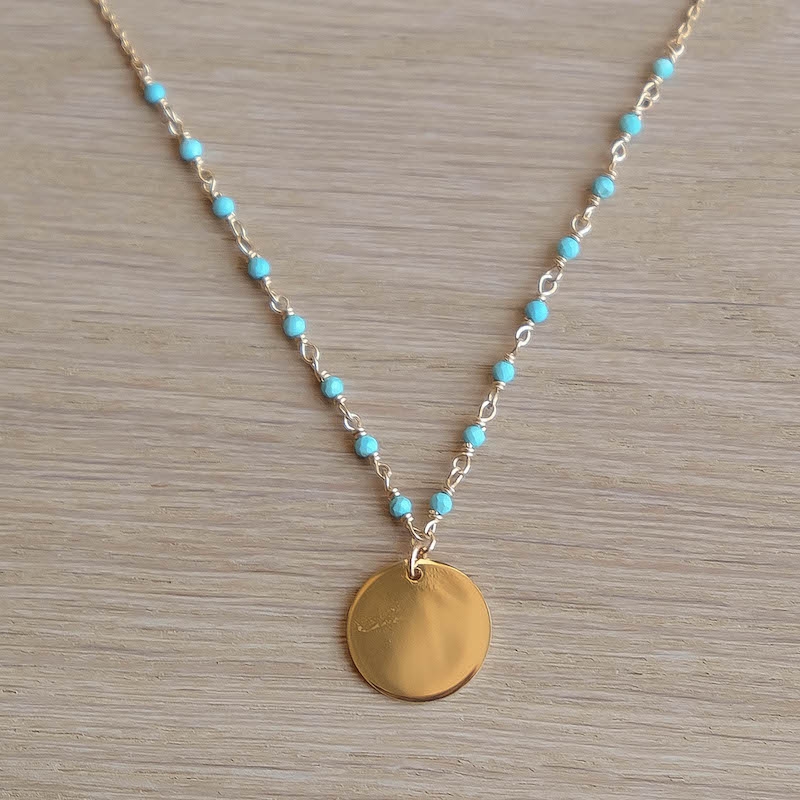 Capucine Necklace - Turquoise - Personalized