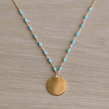 Capucine Necklace - Turquoise - Personalized