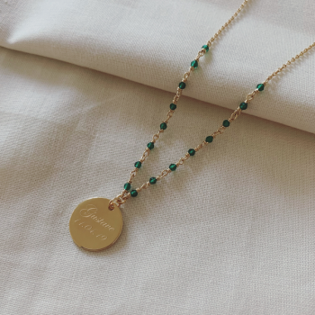 Capucine Necklace - Green - Personalized