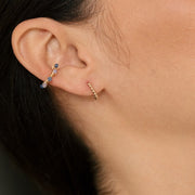 Boucle oreille plaque or amandine unite