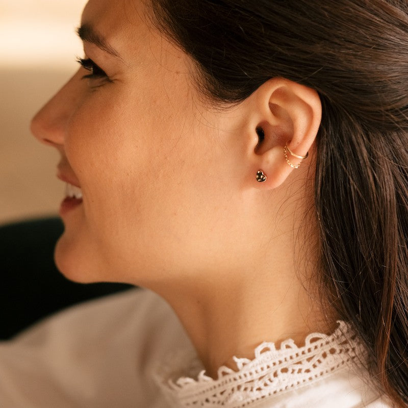 Boucle oreille plaque or flavie unite