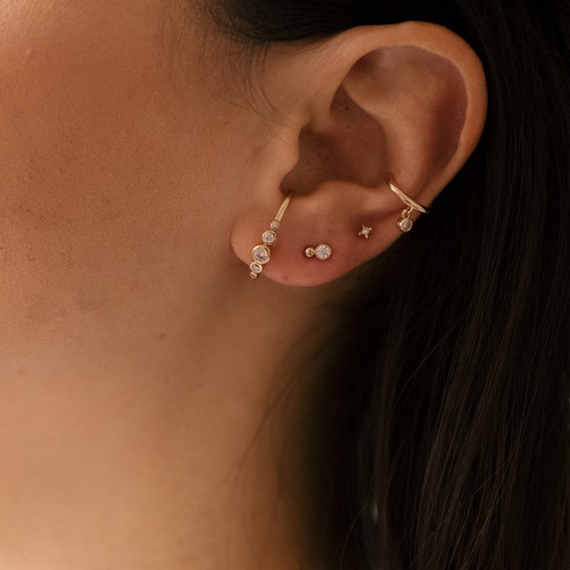 Boucle oreille plaque or lilou unite