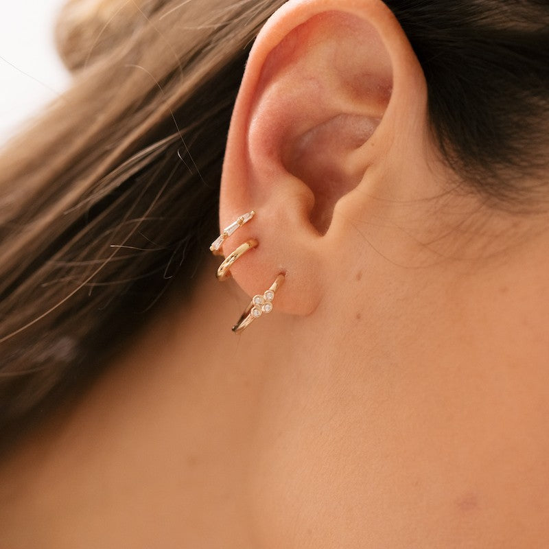 Boucle oreille plaque or ruth