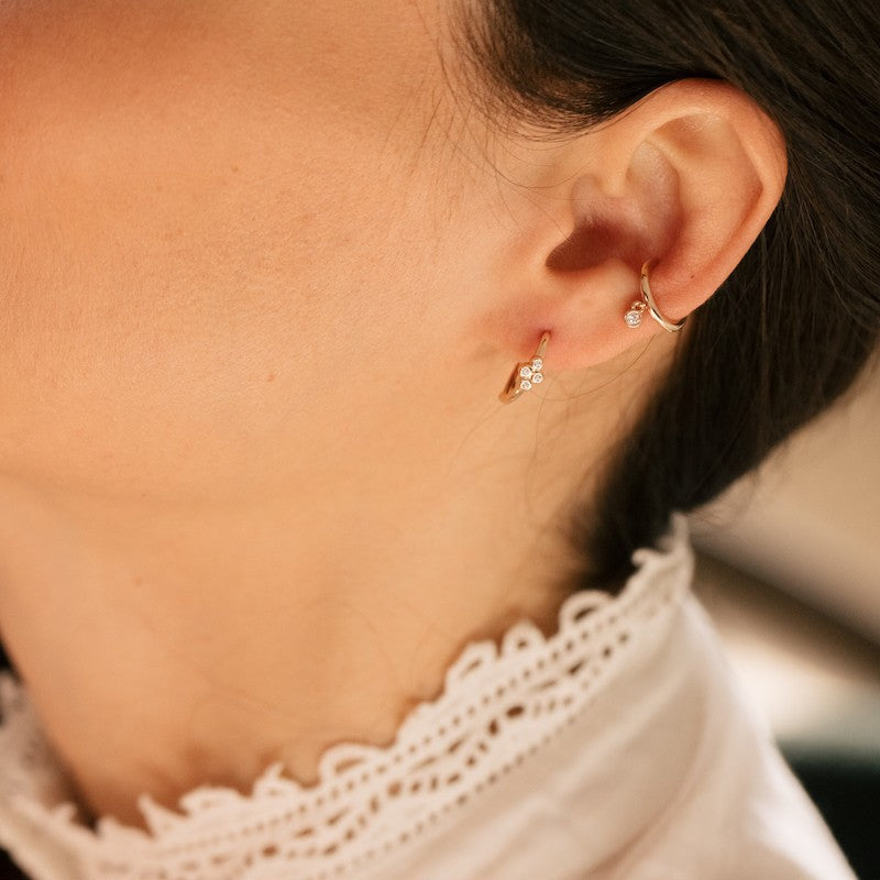 Boucle oreille plaque or ruth