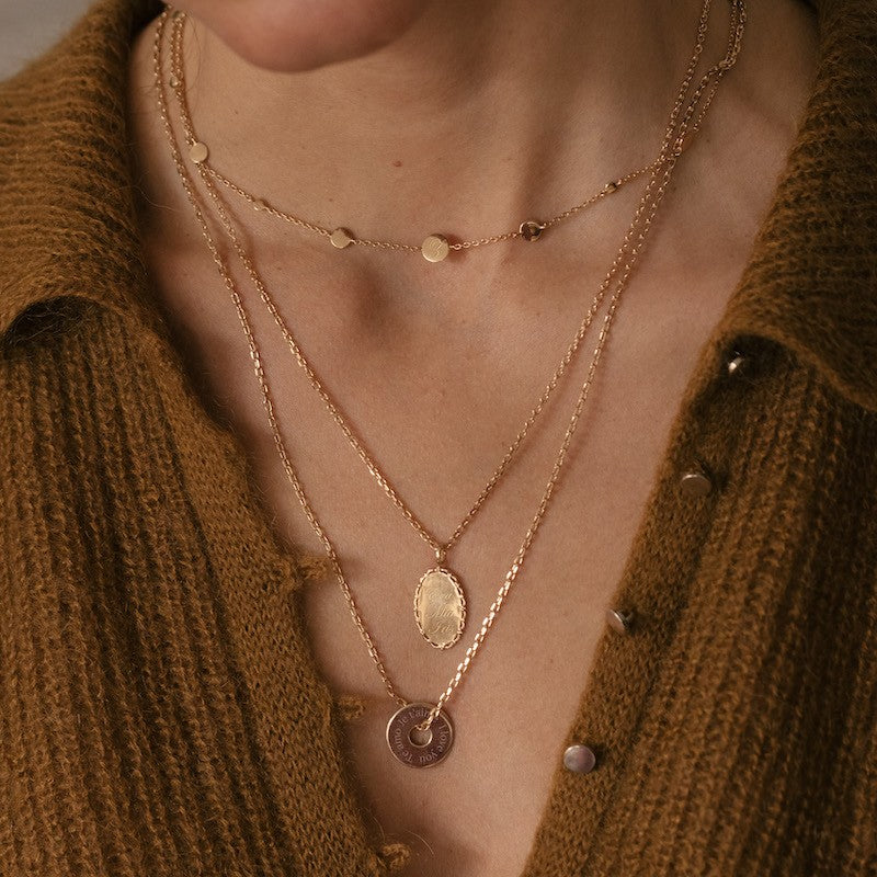 Collier plaque or angie personnalisable
