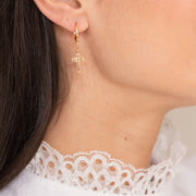 Boucle oreille plaque or elvire