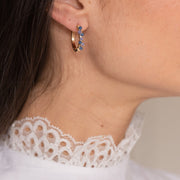 Boucles oreilles plaque or marina bleu