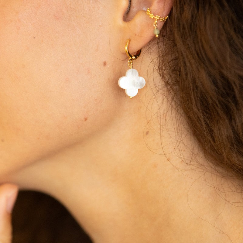 Boucles oreilles plaque or alexine