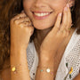 Bracelet plaque or capucine martelee tourmaline personnalisable