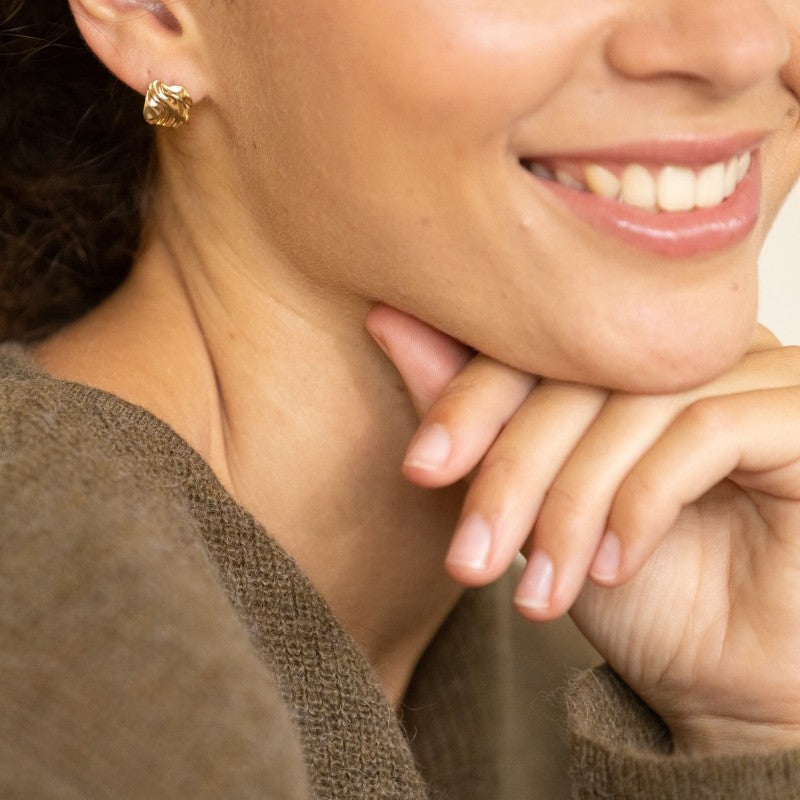 Boucles oreilles plaque or theodore