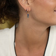 Boucle oreille plaque or zoe bleu azur unite