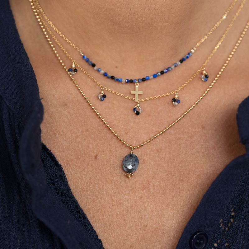 Collier plaque or pascale crepuscule