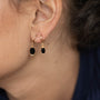 Boucle oreille plaque or leo noir unite