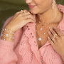 Collier plaque or esmeralda blanc