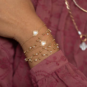 Bracelet plaque or charlotte blanc