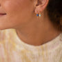 Boucle oreille plaque or noalie bleu azur unite