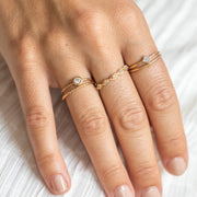 double bague paolina plaquée or anneau torsadé anneau serti de zircons