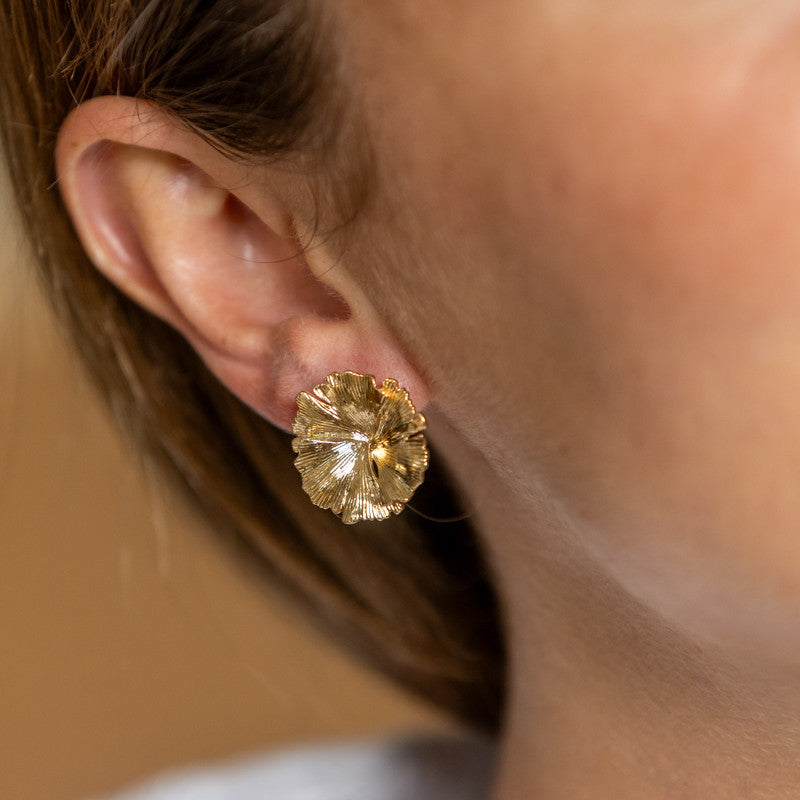 Boucles oreilles plaque or brunelle