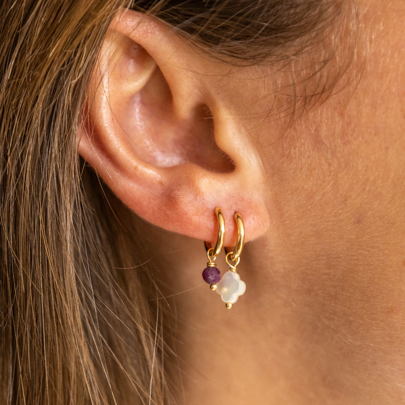 Boucle oreille plaque or alexine petit modele unite