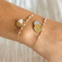 Bracelet plaque or baptiste martele personnalisable