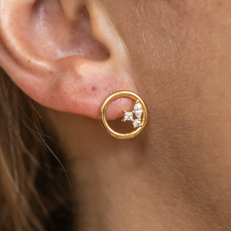 Boucles oreilles plaque or lauriane
