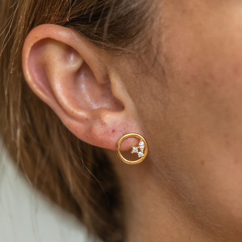 Boucles oreilles plaque or lauriane