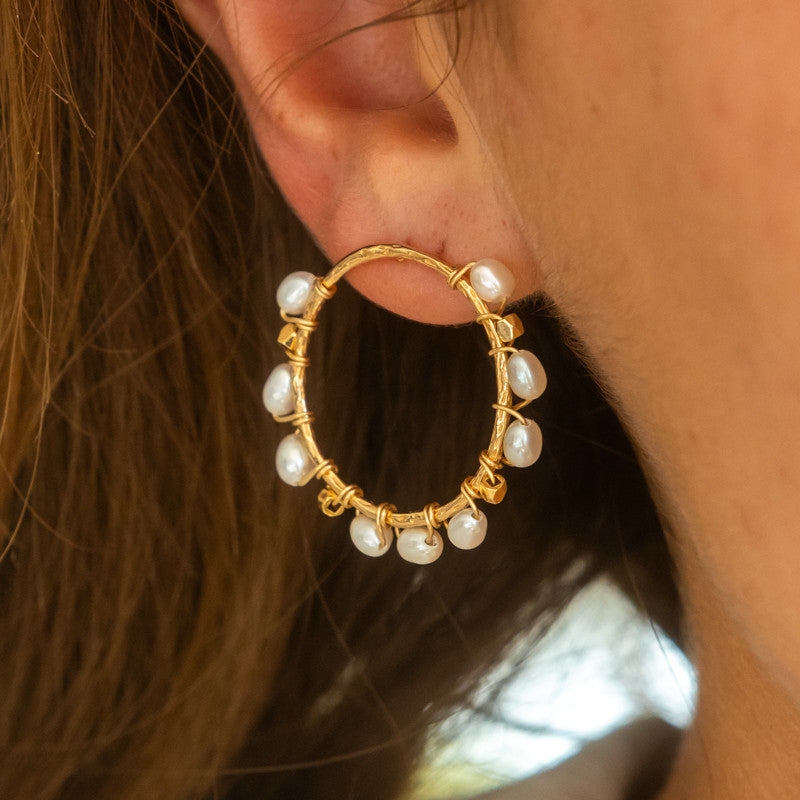 Boucles oreilles plaque or alma