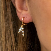 Boucle oreille plaque or suzanne blanc unite