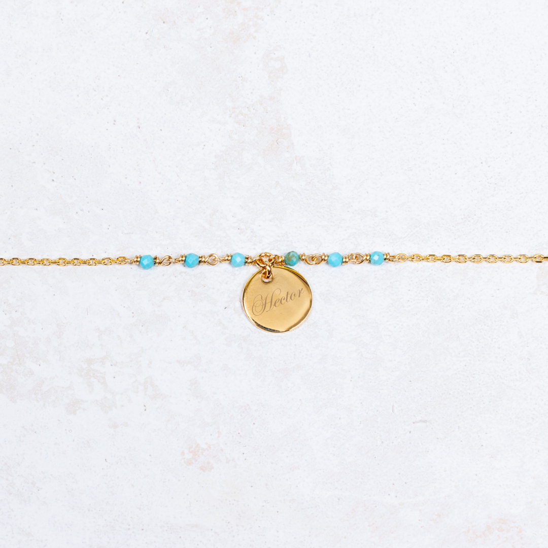 Armband Capucine – Türkis – Personalisierbar