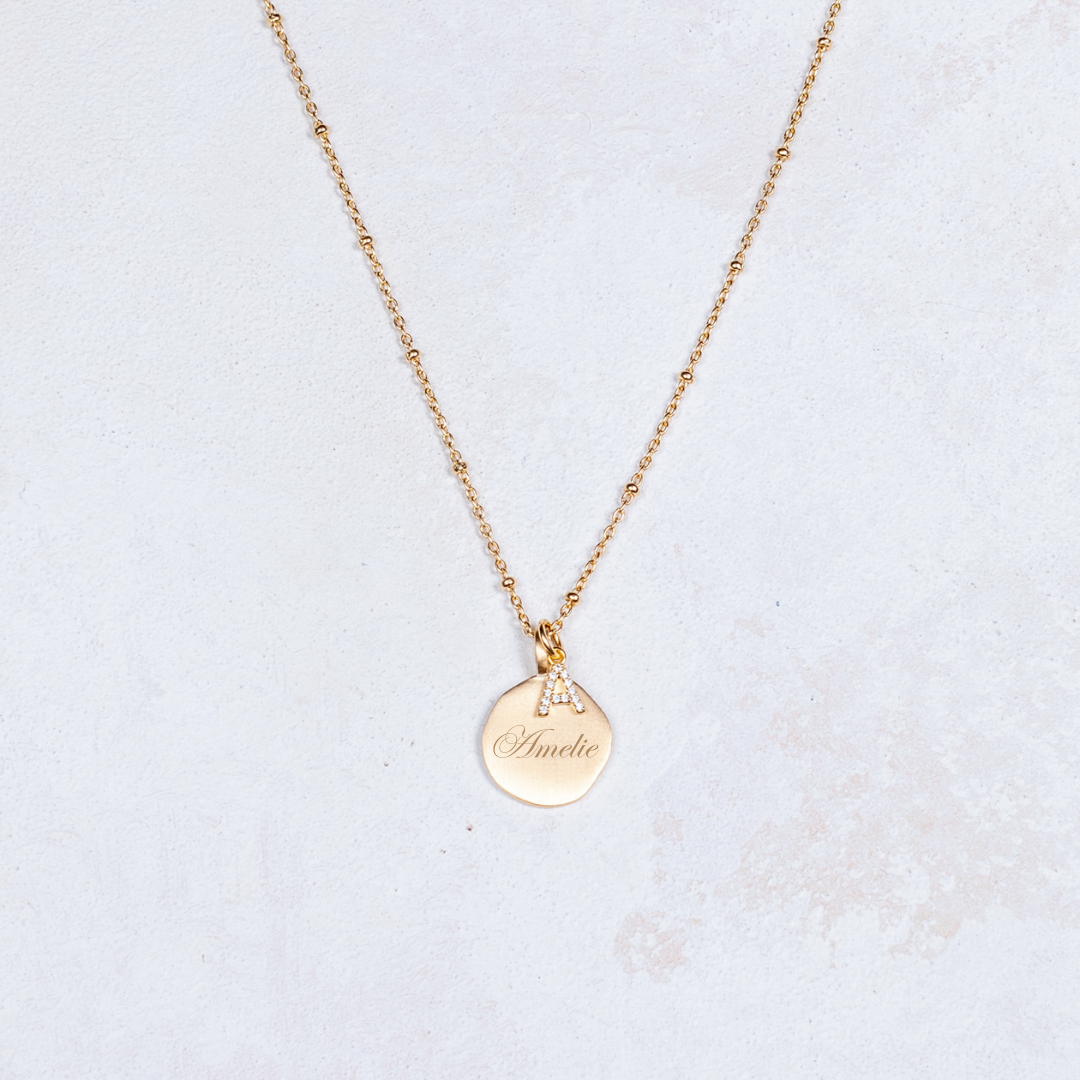 Collana con iniziale - Modello piccolo con medaglietta