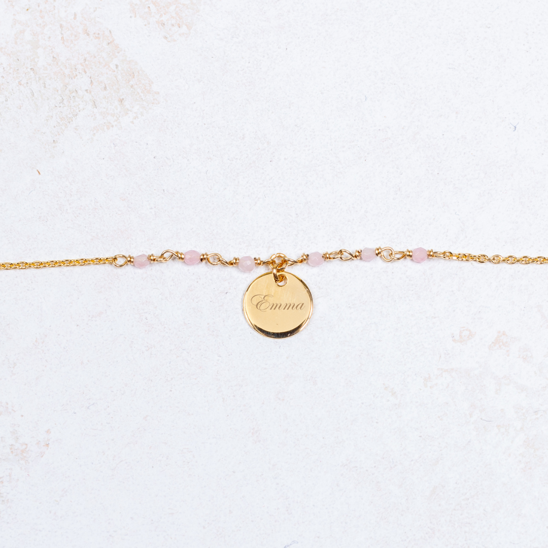 Capucine-armband - Oudroze - Personaliseerbaar