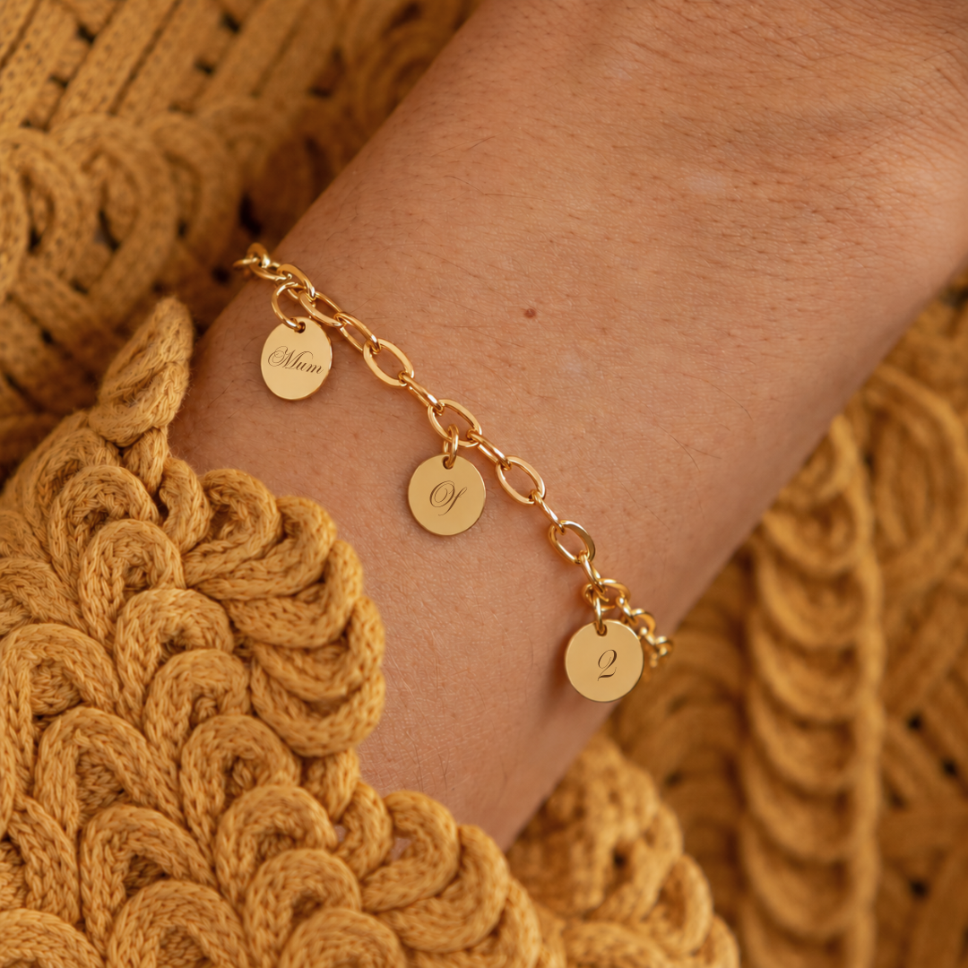 Bracelet Côme - 3 médailles - Personnalisable