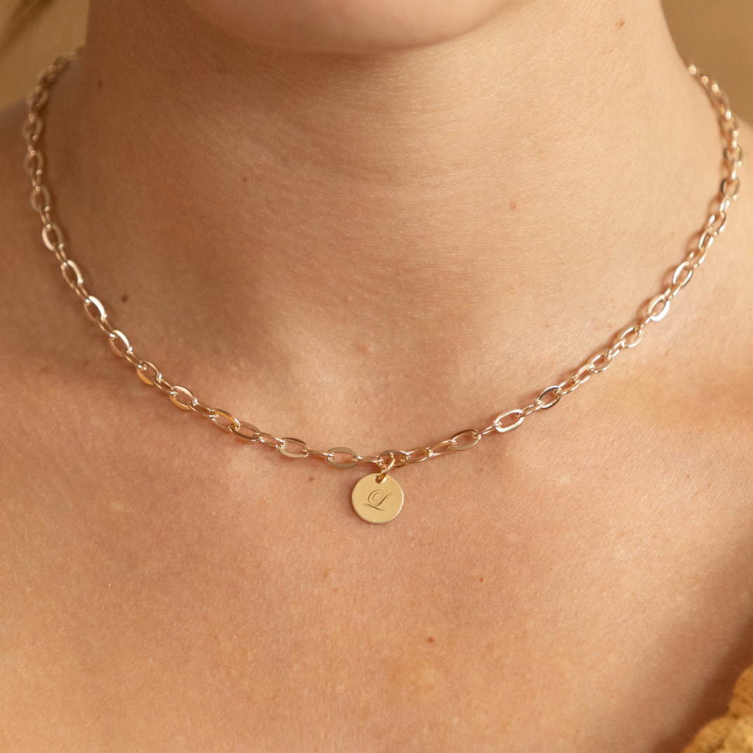 Collier Côme - 1 médaille - Personnalisable
