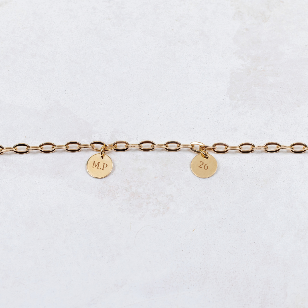 Armband Côme - 2 Medaillen - Personalisierbar