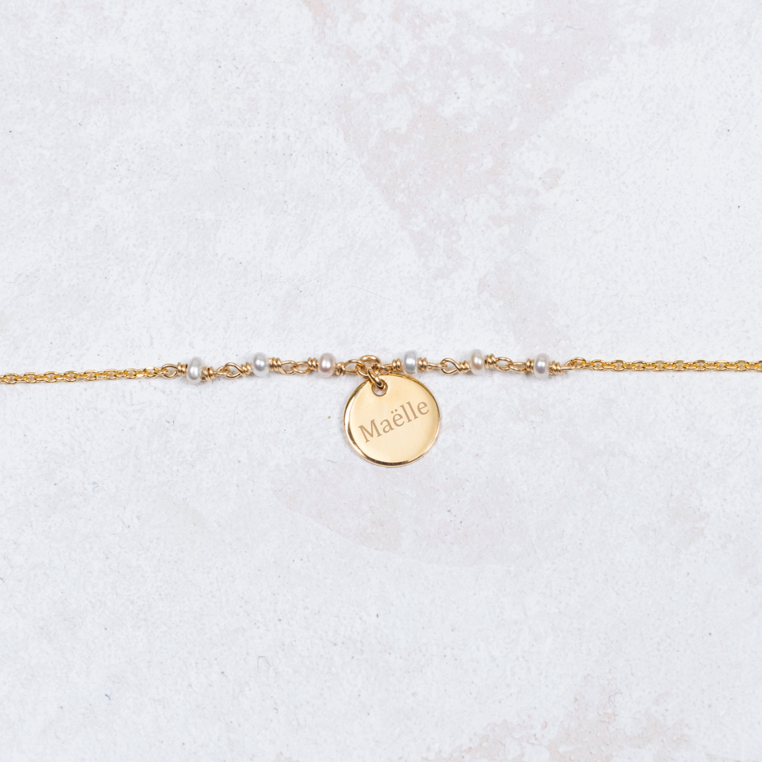 Bracelet Capucine - Blanc - Personnalisable