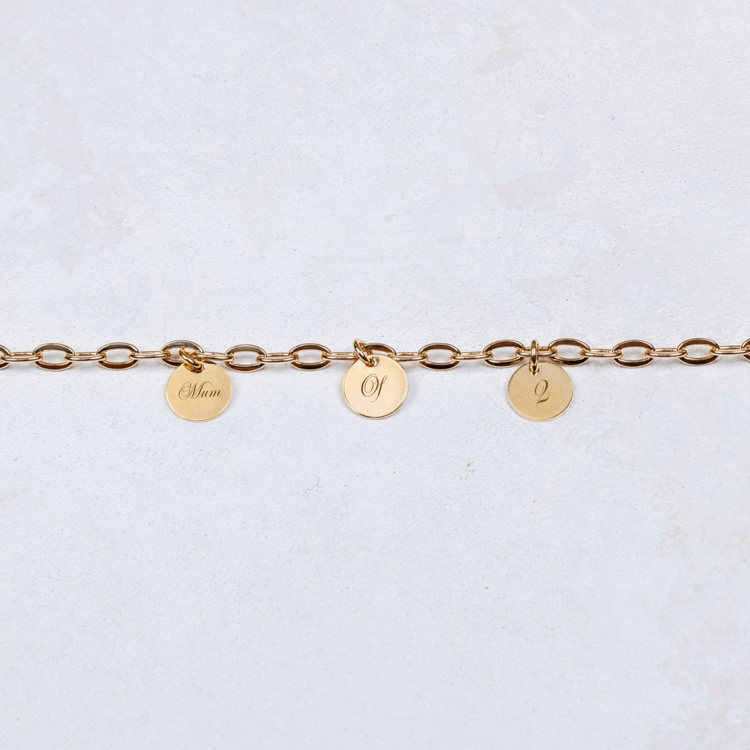 Armband Côme - 3 Medaillen - Personalisierbar