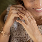 bague iris perlée en plaqué or