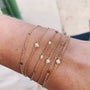 bracelet fin mathilde plaqué or perle d'eau douce solitaire