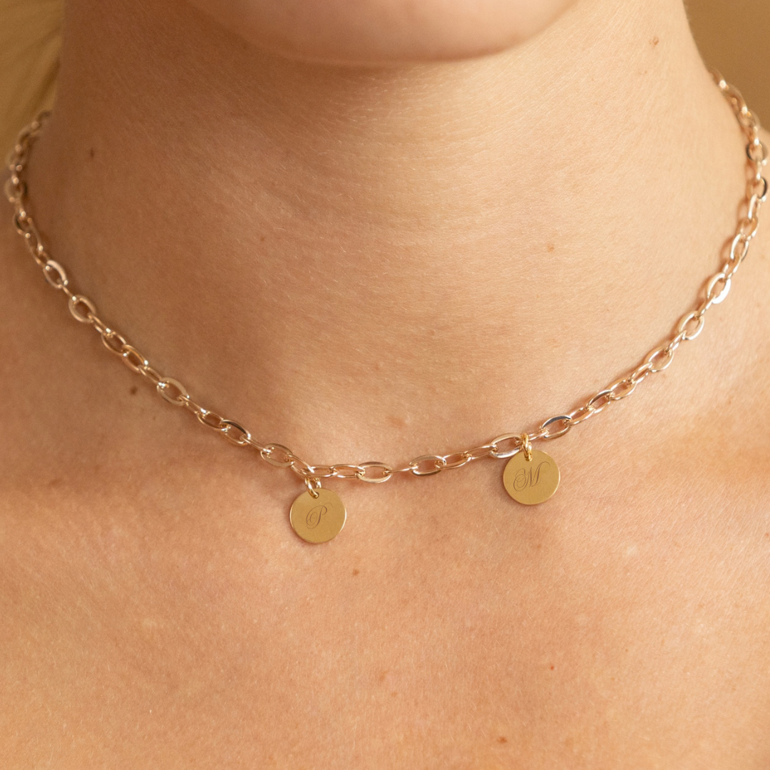 Collar Côme - 2 medallas - Personalizable