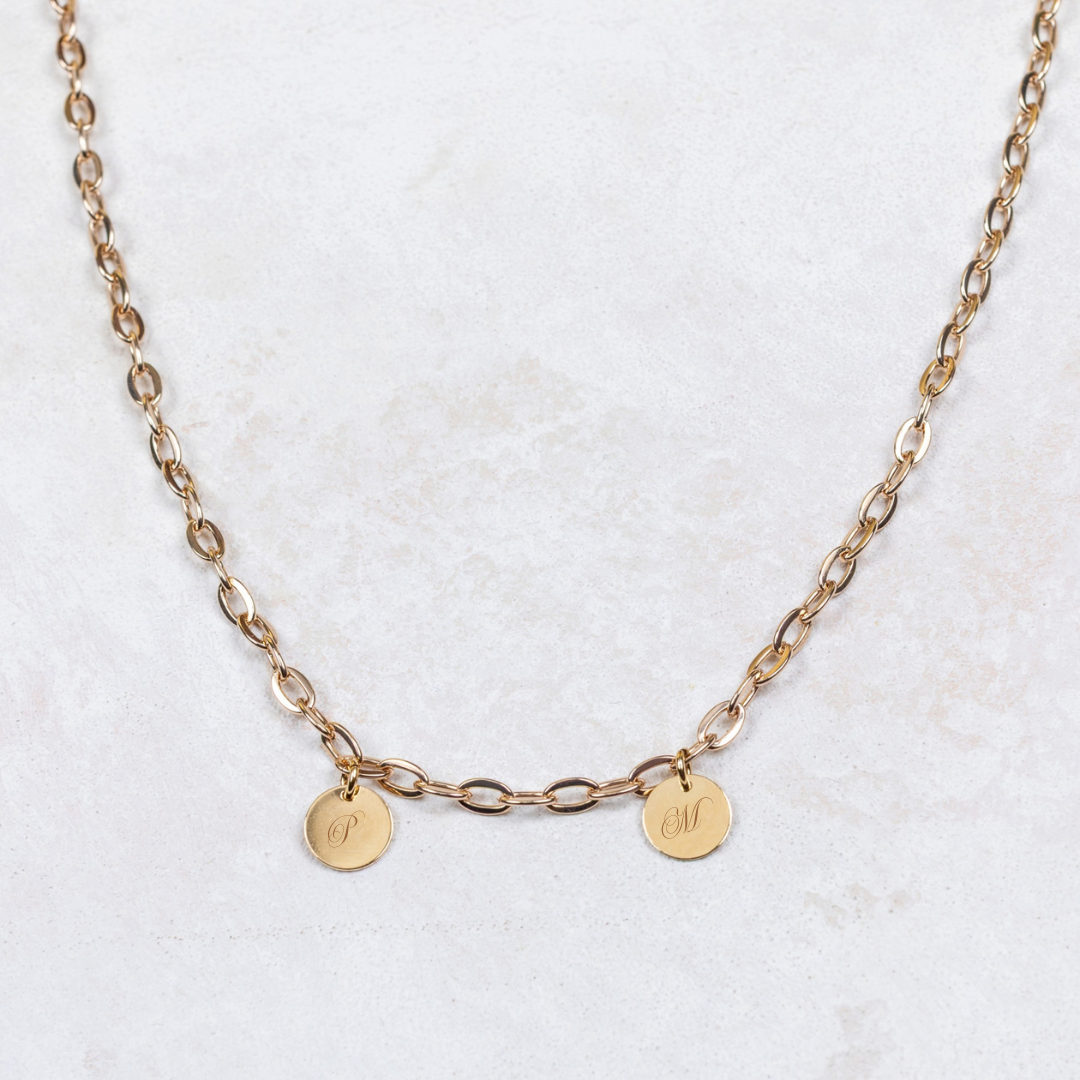 Collar Côme - 2 medallas - Personalizable