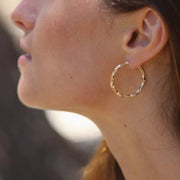 boucles lisa créoles torsadées plaqué or