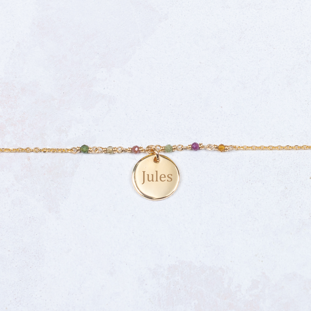 Capucine-armband - Toermalijn - Personaliseerbaar