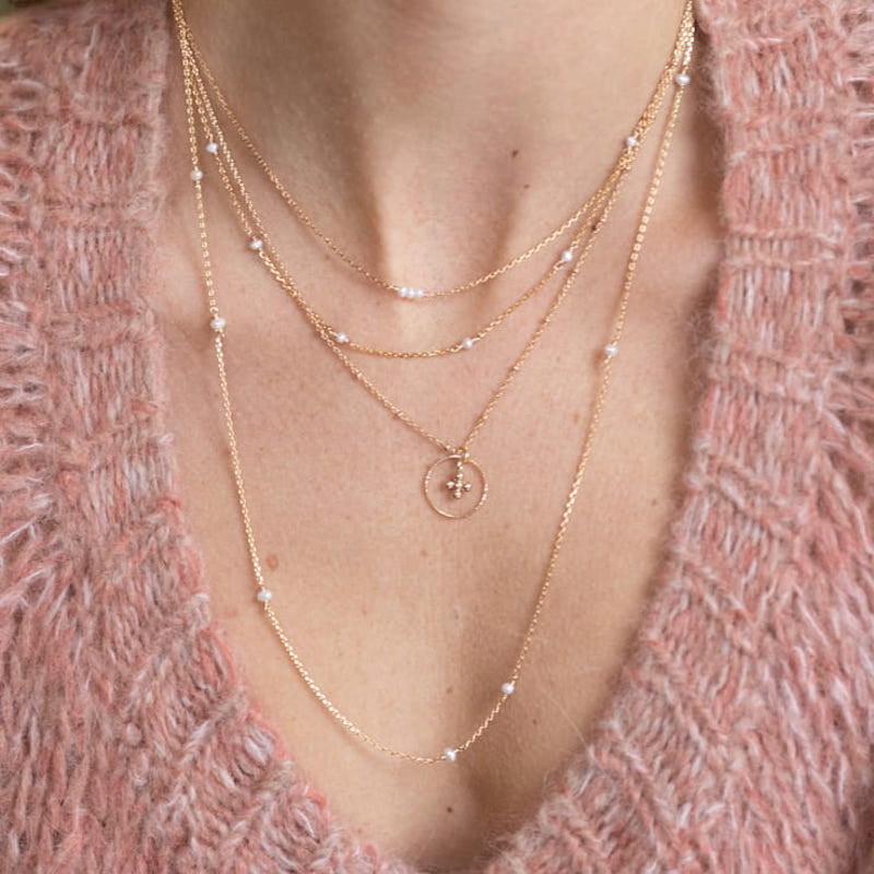 Collier plaque or gabin