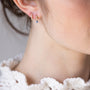 Boucle oreille plaque or zoe vert bleu unite