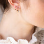 Boucle oreille plaque or zoe vert bleu unite