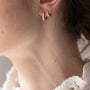Boucle oreille plaque or zoe blanc glace unite