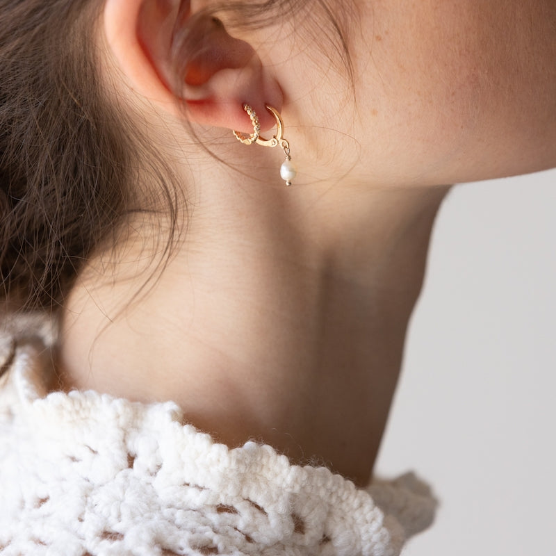 Boucle oreille plaque or adele unite